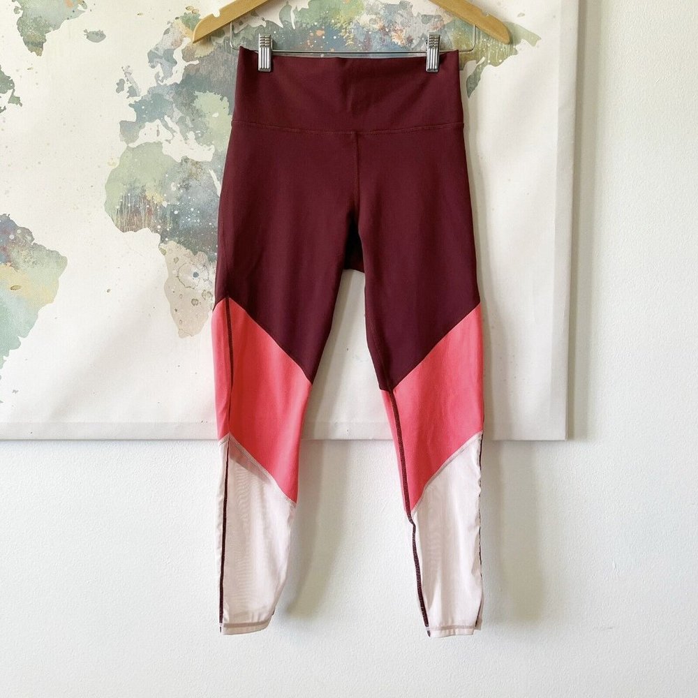 Fabletics Size Small Leggings Zone High-Waisted 7/8 Rust Red Rose Pink